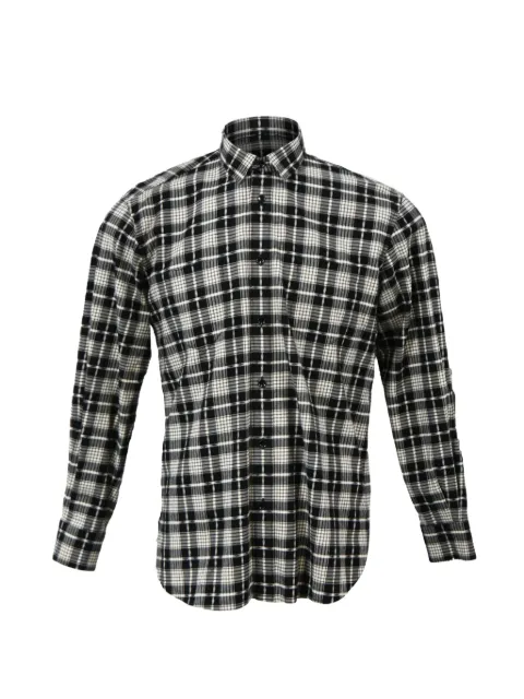 Saint Laurent Pre-Owned check-pattern long-sleeve shirt Black MRPPUHKCL448443M