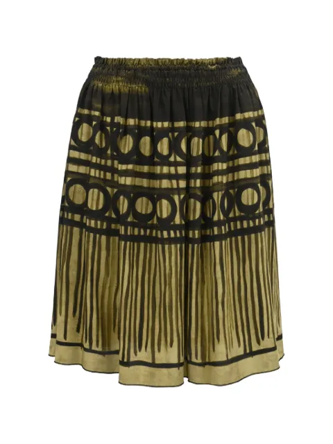 Miu Miu Pre-Owned geometric-print A-line skirt Green NAPPUHKCL459899W
