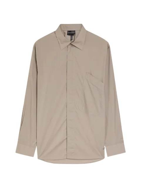 Emporio Armani logo embroidered shirt Neutrals EM005797AF2483