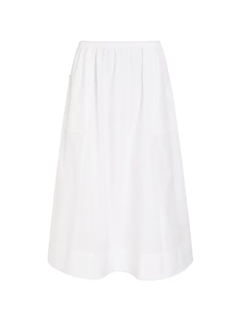 Vince Scallop elasticated-waistband scalloped-hem midi skirt White V170831098