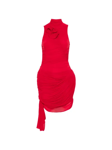 Magda Butrym flower-detail ruffled mini dress Red RE26DRESS