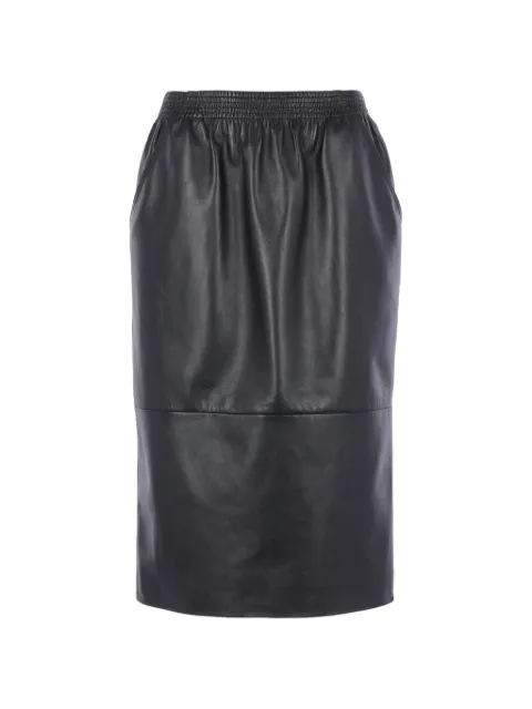 Chloé elasticated leather midi skirt Black CH26SCJ26203