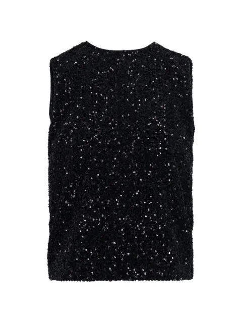 Nº21 sequins sleeveless top Black G05152789000