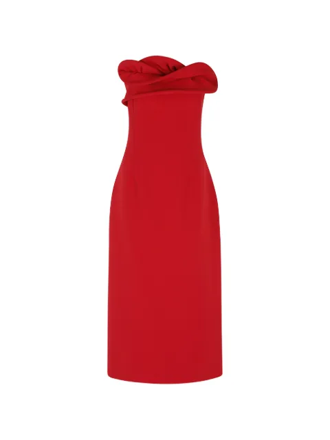 Magda Butrym twisted strapless midi dress Red 365426