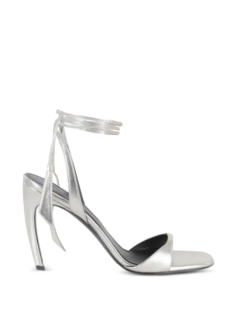 The Attico Ora leather sandals Silver 260WSH00899LBT112AA098