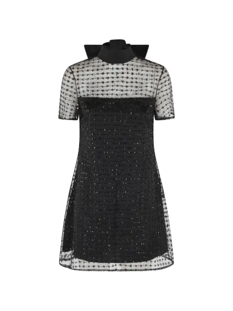STAUD bow-detail high-neck mini dress Black R26R2193ET