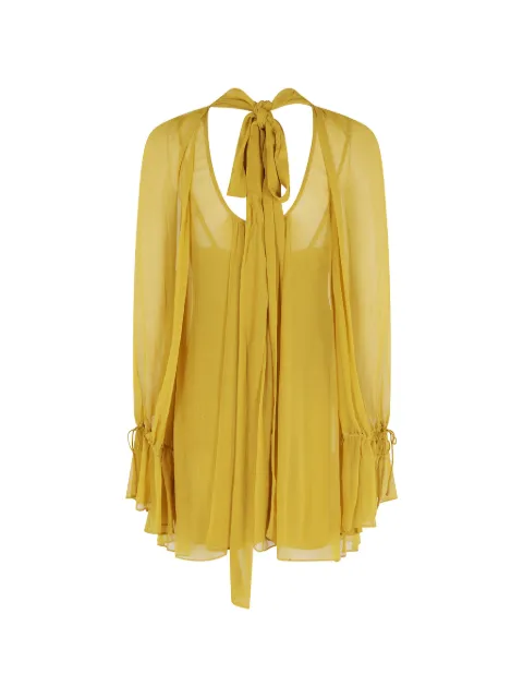 STAUD bow-neck mini dress Yellow R26R2201CF