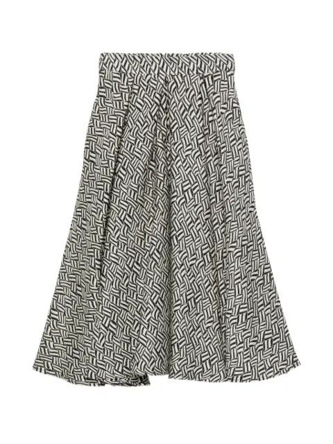 'S Max Mara Perle jacquard pleated midi skirt Black 2619101031600