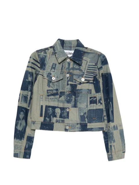 Jean Paul Gaultier newspaper-print denim jacket Blue 2601WJA033D027
