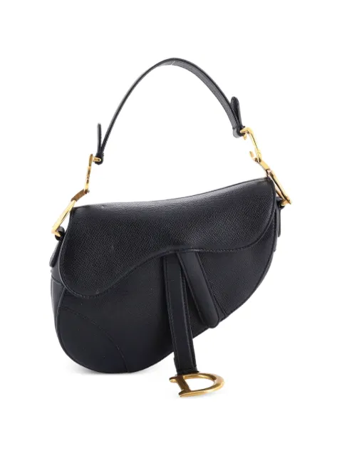 Christian Dior Pre-Owned Saddle Handbag Leather Mini shoulder bag Black 43WPJZJ7YYBZ3HEA