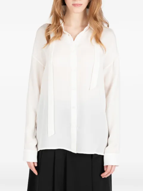 Société Anonyme tie-detail silk shirt White OCHETTYSA18W98SSK100