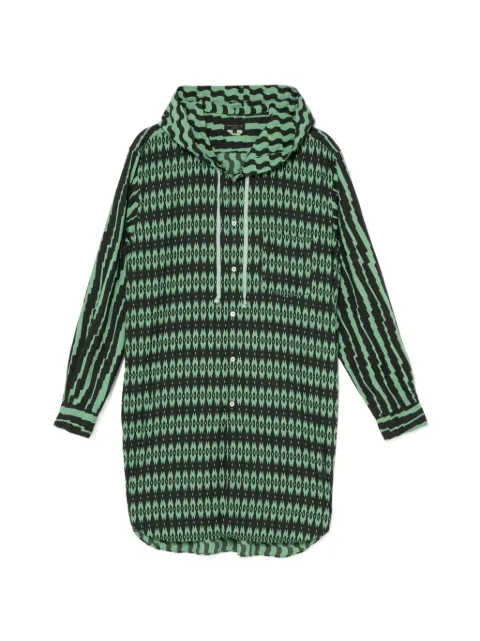 Comme des Garçons Homme Plus geometric-print hooded shirt Green PQB008