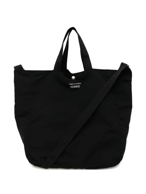 Comme des Garçons Homme logo-print shoulder-strap tote bag Black HQK292