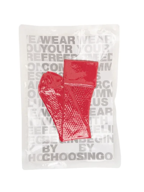 Comme des Garçons Homme Plus fishnet socks Red PQK502
