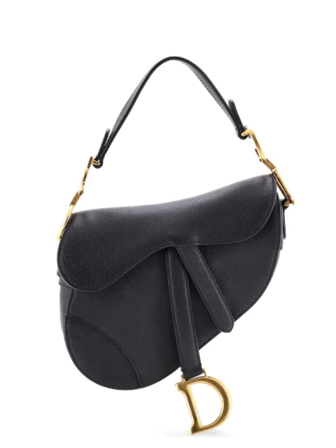 Christian Dior Pre-Owned Saddle Handbag Leather Mini shoulder bag Black 57NTWVYP129TIXMD