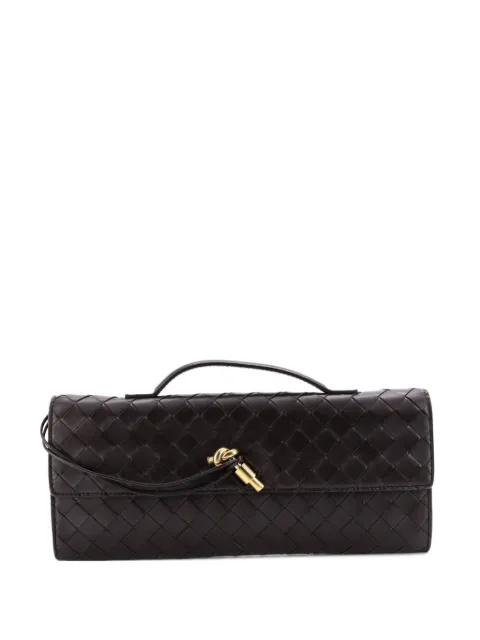 Bottega Veneta Pre-Owned Andiamo Top Handle Intrecciato Nappa Long clutch bag Brown LHIT21PRYISML97W