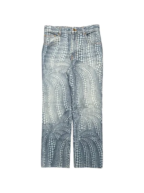 Louis Vuitton Pre-Owned x Yayoi Kusama All Over Dots wide-leg jeans Blue 1AB60D