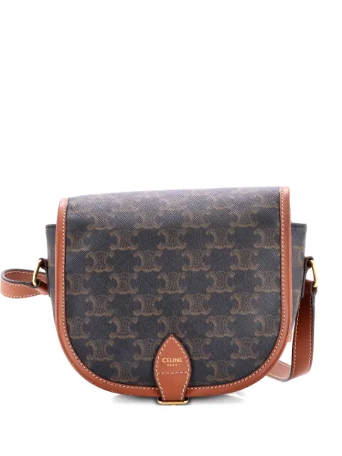 Celine Pre-Owned Folco Bag Triomphe Coated Canvas Medium crossbody bag Brown T439TGU2YGT7CM3X
