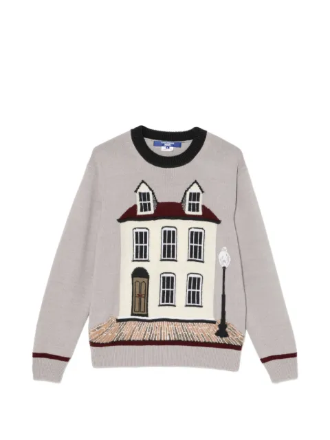 Junya Watanabe MAN house-intarsia sweater Grey WQN013