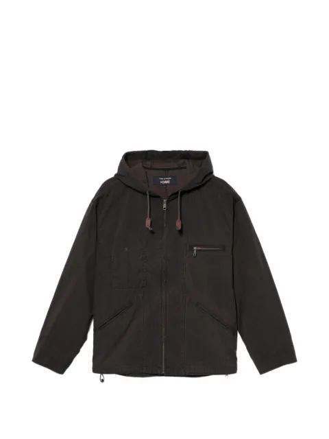 Comme des Garçons Homme washed hooded jacket Brown HQJ003