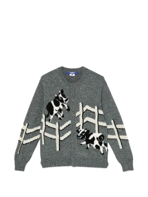 Junya Watanabe MAN cow-appliqué cardigan Grey WQN012MQMLX00L