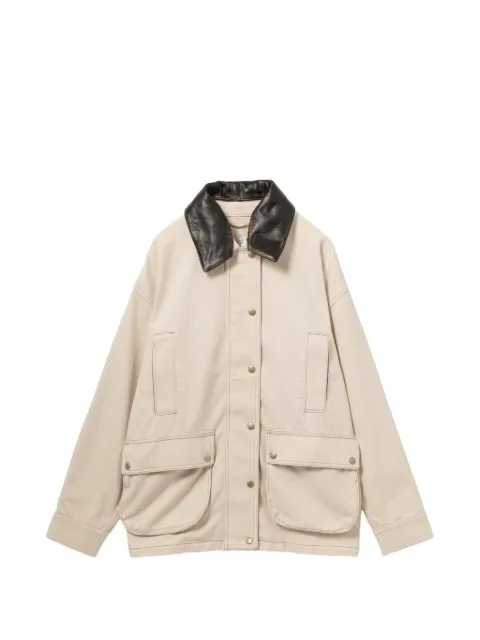 Halfboy leather collar barn jacket Neutrals HS261WO017DM013
