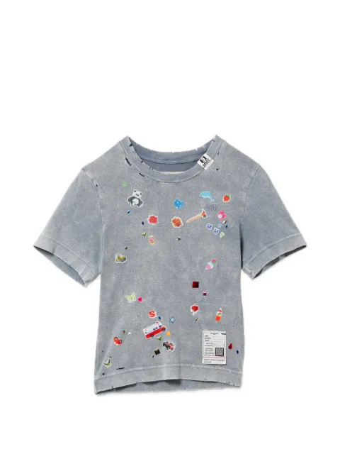 Maison MIHARA YASUHIRO Kids Sticker short-sleeve appliquéd T-shirt Grey K16TS782