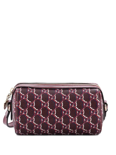 Gucci Pre-Owned Cylindrical GG Shadow Coated Canvas Mini shoulder bag Red VYQCUQQZZ74CNELU