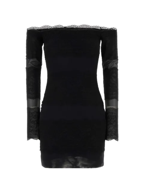Blumarine lace-trim off-shoulder mini dress Black P622A750A
