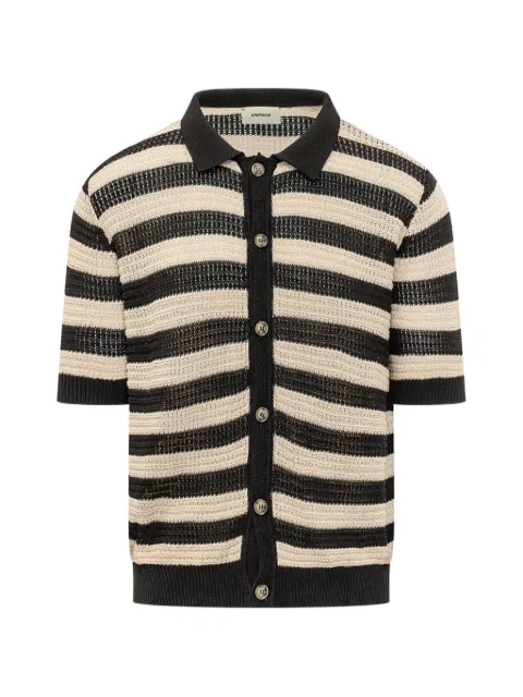 A Paper Kid striped short-sleeve shirt Black S6PKMAKP077