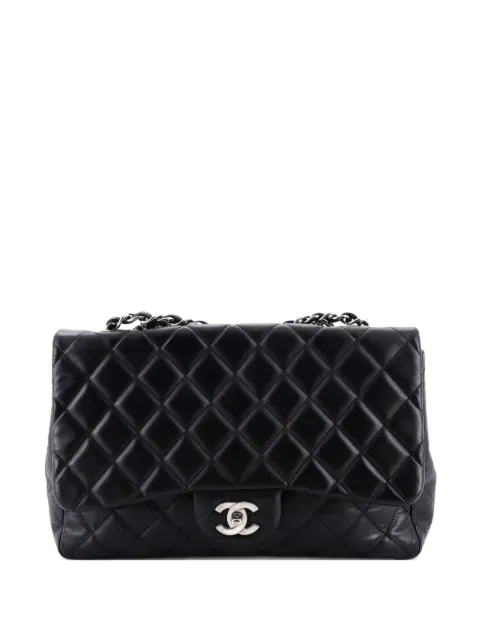 CHANEL Pre-Owned Classic Single Flap Bag Quilted Lambskin Jumbo shoulder bag Black Z6QKYZROEO41WVIJ
