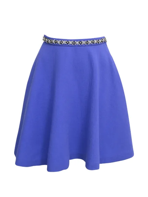 Miu Miu Pre-Owned rhinestone-embellished waistband mini skirt Blue NAPPUHKCL604049W