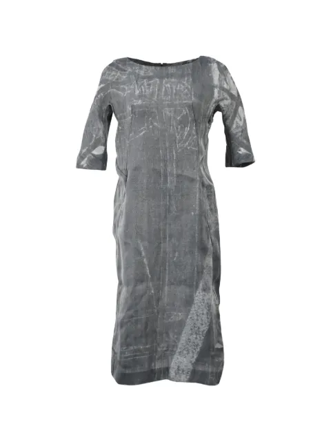 Marni Pre-Owned bleach-effect short-sleeve midi dress Grey TONPUHKCL446279W