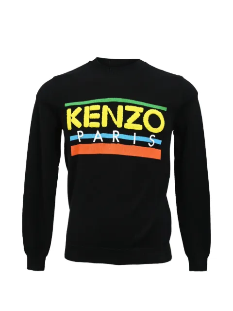 Kenzo Pre-Owned logo-intarsia sweater Black MRPPUHKCL454201M
