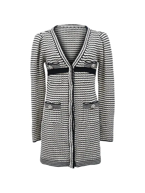 Self-Portrait striped mini dress White NAPPUHKCL466941W