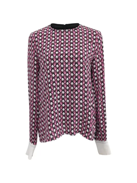 Marni Pre-Owned shell-print long-sleeve blouse Pink TONPUHKCL588155W