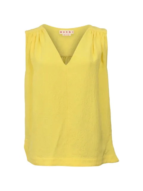 Marni Pre-Owned jacquard ruched top Yellow TONPUHKCL462422W