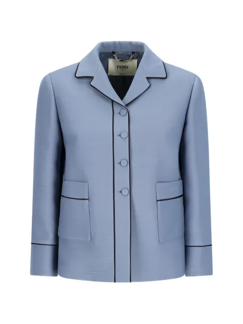 FENDI piped blouson jacket Blue FJ7665AC4G