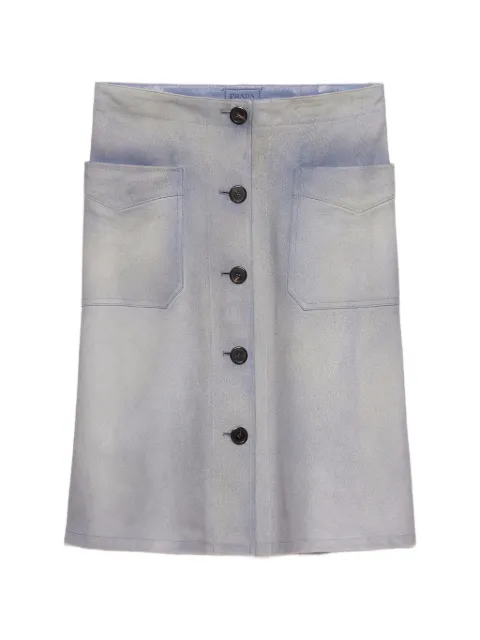 Prada buttoned suede skirt Blue 51938SOOO1835