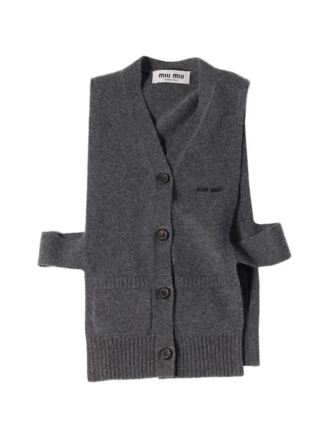 Miu Miu cashmere cardigan vest Grey MMV380SOOO19RL