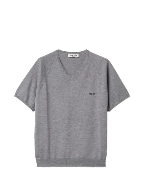 Miu Miu wool V-neck sweater Grey MML04VSOOO16WJ