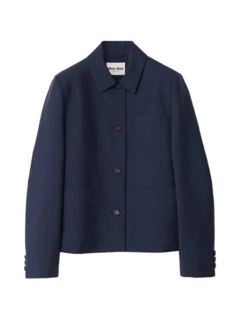 Miu Miu single-breasted long-sleeves jacket Blue MH2057SOOO12I1