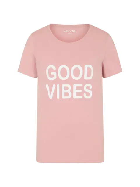 Juvia Christina letter-print T-shirt Pink 8102543173