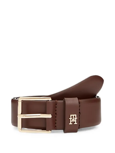 Tommy Hilfiger logo-plaque leather belt Brown FAW0AW18251