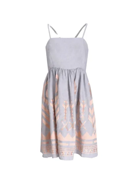 GREEK ARCHAIC KORI embroidered cross-strap dress Grey S26K2133217