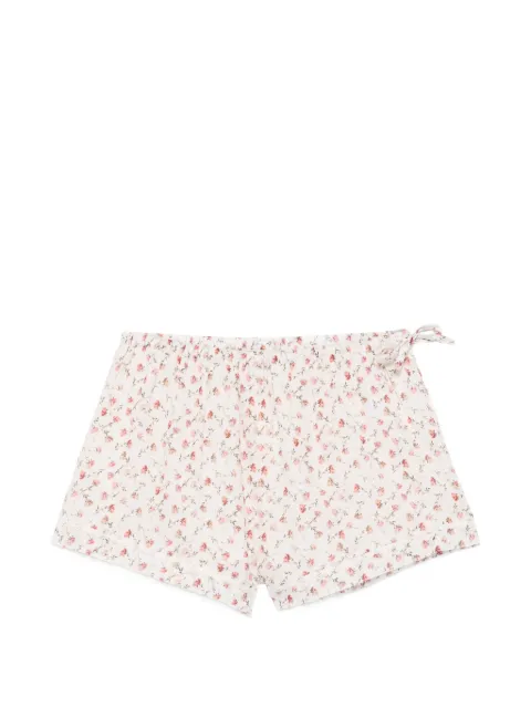 Posse Charlotte floral-print cotton mini shorts Neutrals PS2001WFLR