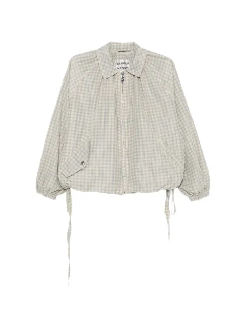 DAMSON MADDER Lailah gingham-print bomber jacket Neutrals PF26DM3824