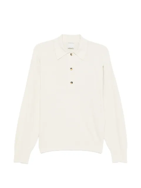 CALVIN KLEIN COLLECTION Helga long-sleeve polo top White VY01113