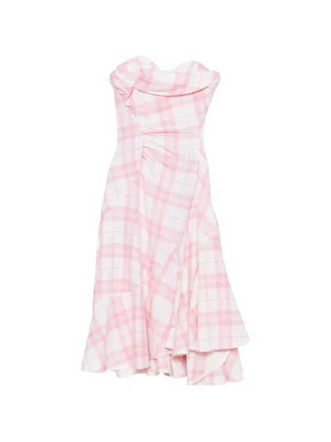 Vivienne Westwood Spiral check-print midi dress White 110103DPW01JU