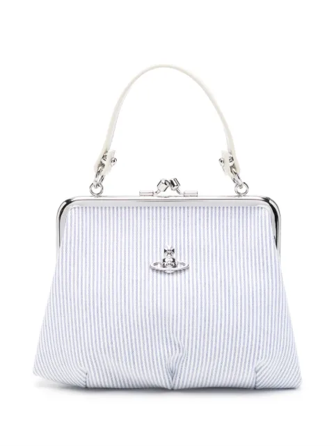 Vivienne Westwood Granny Frame striped tote bag White 4B010007WW01JM